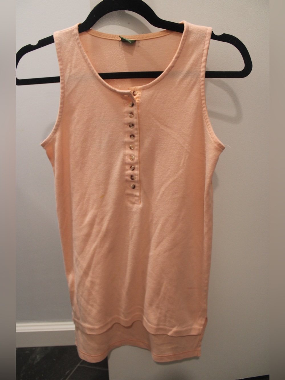 Vintage 80s 90s Outback Red Peach Henley Tank Top S The Limited Sleeveless